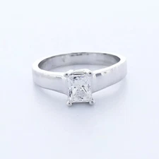 Solitaire Engagement Ring 14K Gold 1.48 Carat Princess Lab-Grown Diamond D VS1