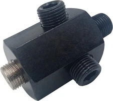 1/8-28 BSPT Male to 1/8-27 NPT Female 3 Ports Hex Universal Sensor Thread Ad