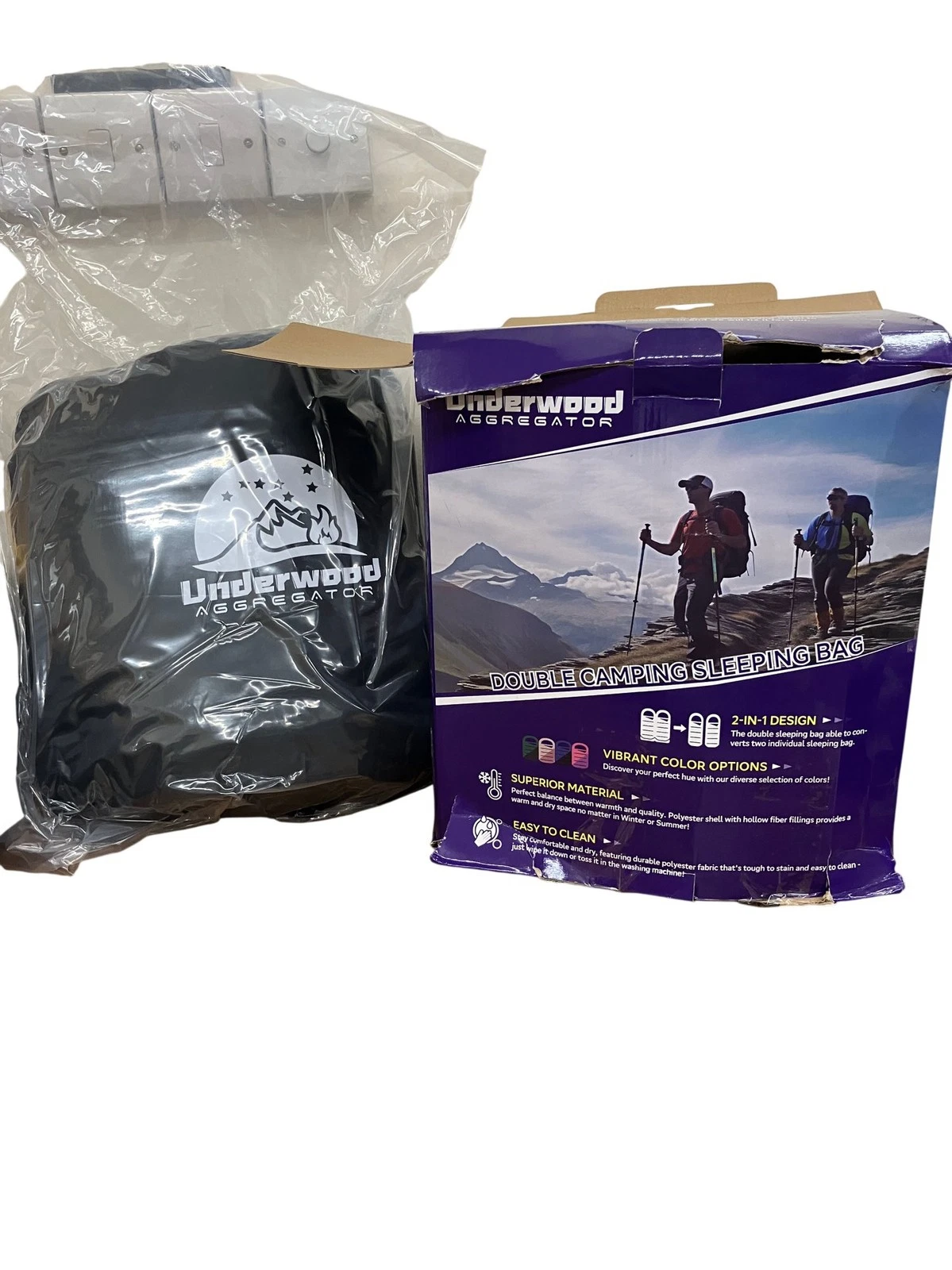 Underwood Aggregator Double Camping Sleeping Bag With 2 Pillows