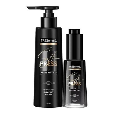 Tresemme Silk Press Shampoo 375ml + Serum 38ml Combo