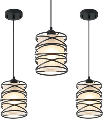 3 Pack Frosted Glass Pendant Lights with Adjustable Cord for Home Decor