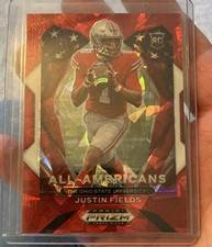 2021 Panini Prizm Draft Picks - All-American Justin Fields #192 Red Ice Prizm...