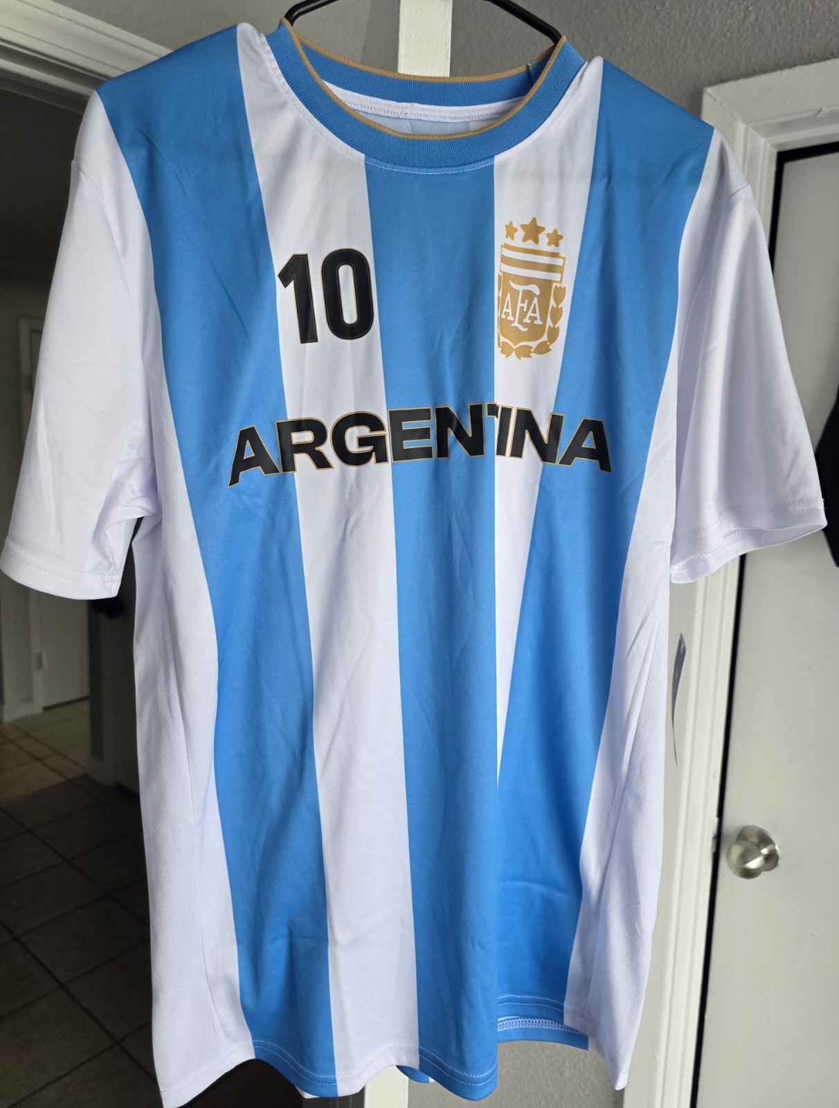AFA Argentina Lionel Messi #10 Soccer Jersey Blue White M Unisex Official