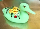 Ltd to 5 Fenton/WVG**EXC JADITE GREEN "SPRING HAS SPRUNG" MALLARD DUCK FIGURINE*