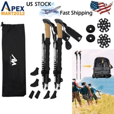 Collapsible/Telescope Alloy Trekking Poles Folding Outdoor Walking Hiking Sticks