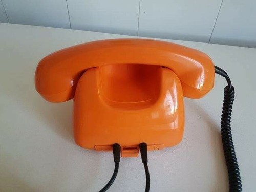 TELEFONO SIP VINTAGE DISC COLOR ARANCIONE ORIGINALE phone rare italian collect - Zdjęcie 4 z 4