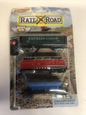 Express Wheels Diecast & Plastic Rail Road Train Set NiB