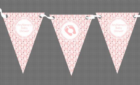 Pink Sweet Birds Personalised Baby Shower Bunting - Picture 1 of 1