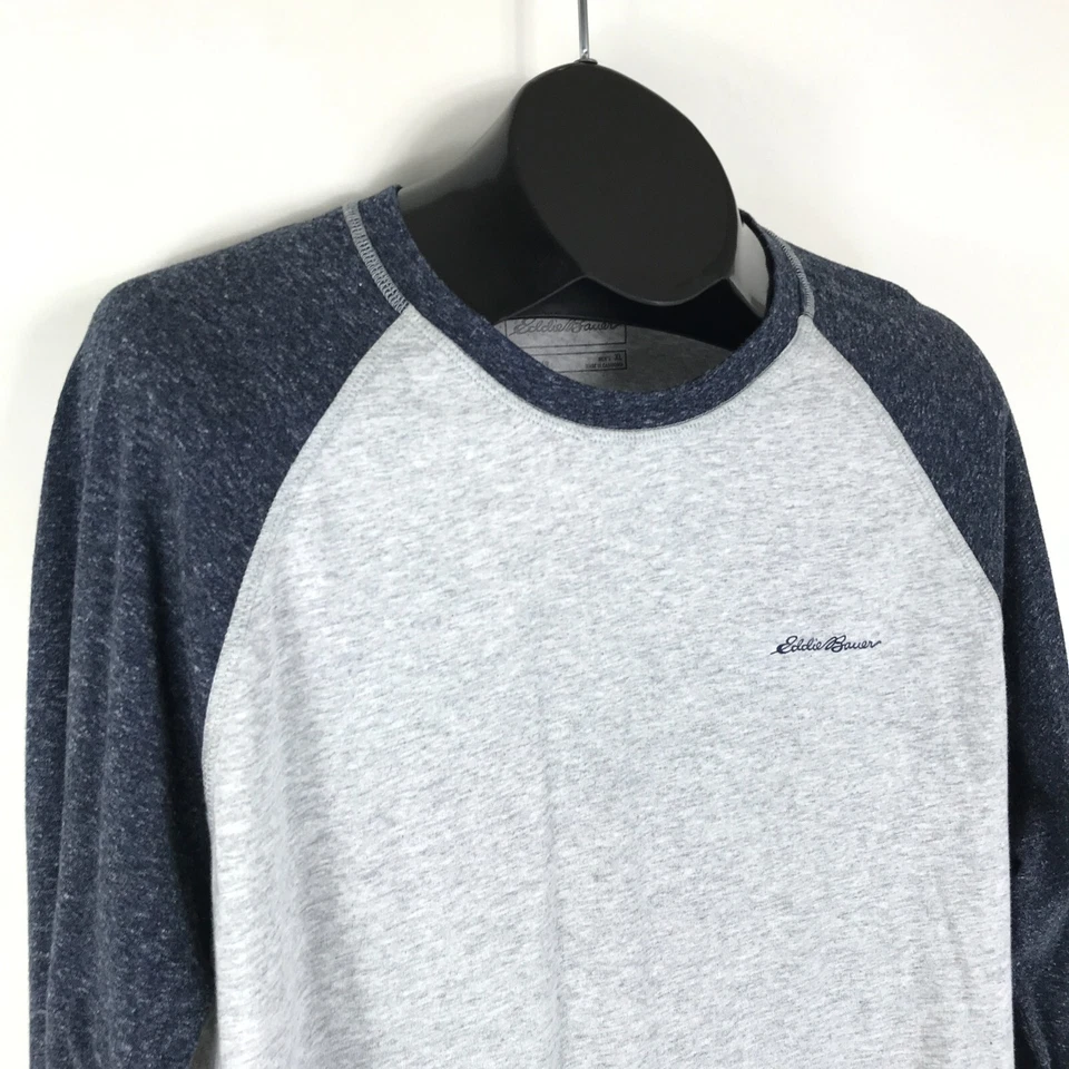 Eddie Bauer Ropa de Dormir Manga Larga Raglán Camiseta Para Hombre XL Mezcla de Algodón Cuello Redondo Foto 4 de 4