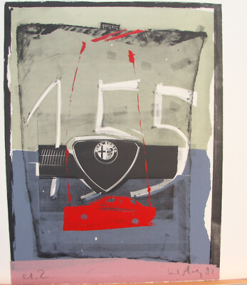Wol Müller ''Alfa 155'' Siebdruck,handsigniert, limitiert, 50 x 66cm  
