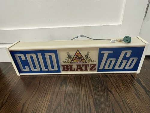 Vintage BLATZ Beer “COLD To Go” Bar Light Sign Man Cave Decor Rare HTF 1982 - Picture 16 of 20