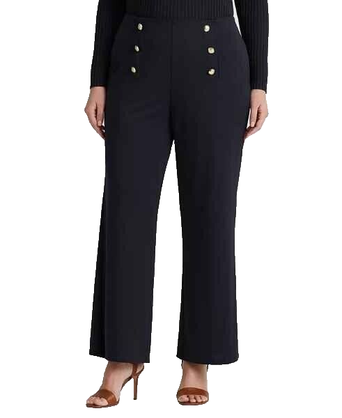 Ralph Lauren womens High-Rise Matte Jersey Navy Pants -plus size 2X -retail $145