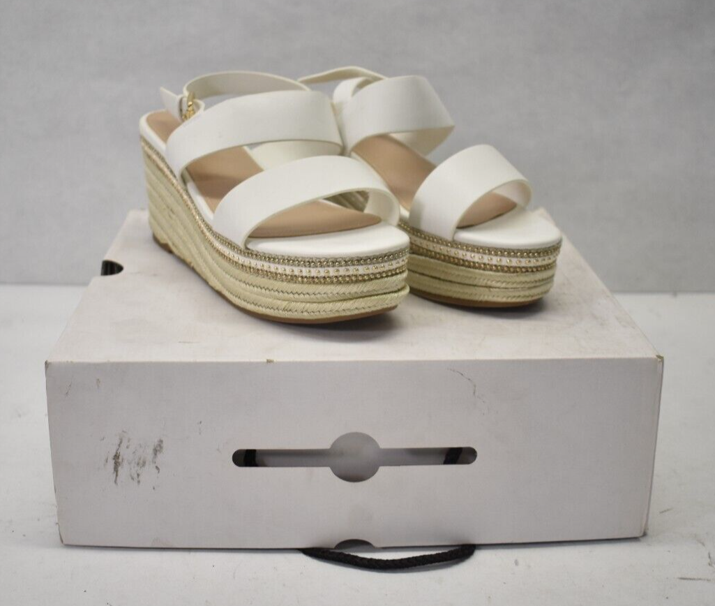 Aldo Ladolian Womens White Platform Sandals Open Toe Shoes Size 9