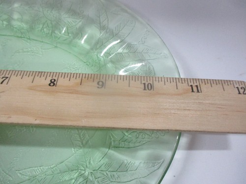 Vintage Oval Green Jeanette Depression Glass Plate, NO GLOW - Picture 3 of 4