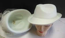 Lot of 12 Theatrical short brim fedora Dance Felt 21.25" circ.ch/adult White