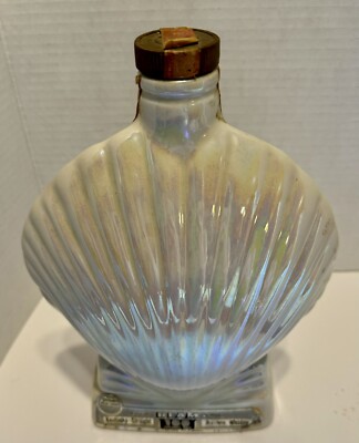 VTG Empty Jim Beam Decanter Iridescent Seashell Florida Map 9.75x7x3   ️1968