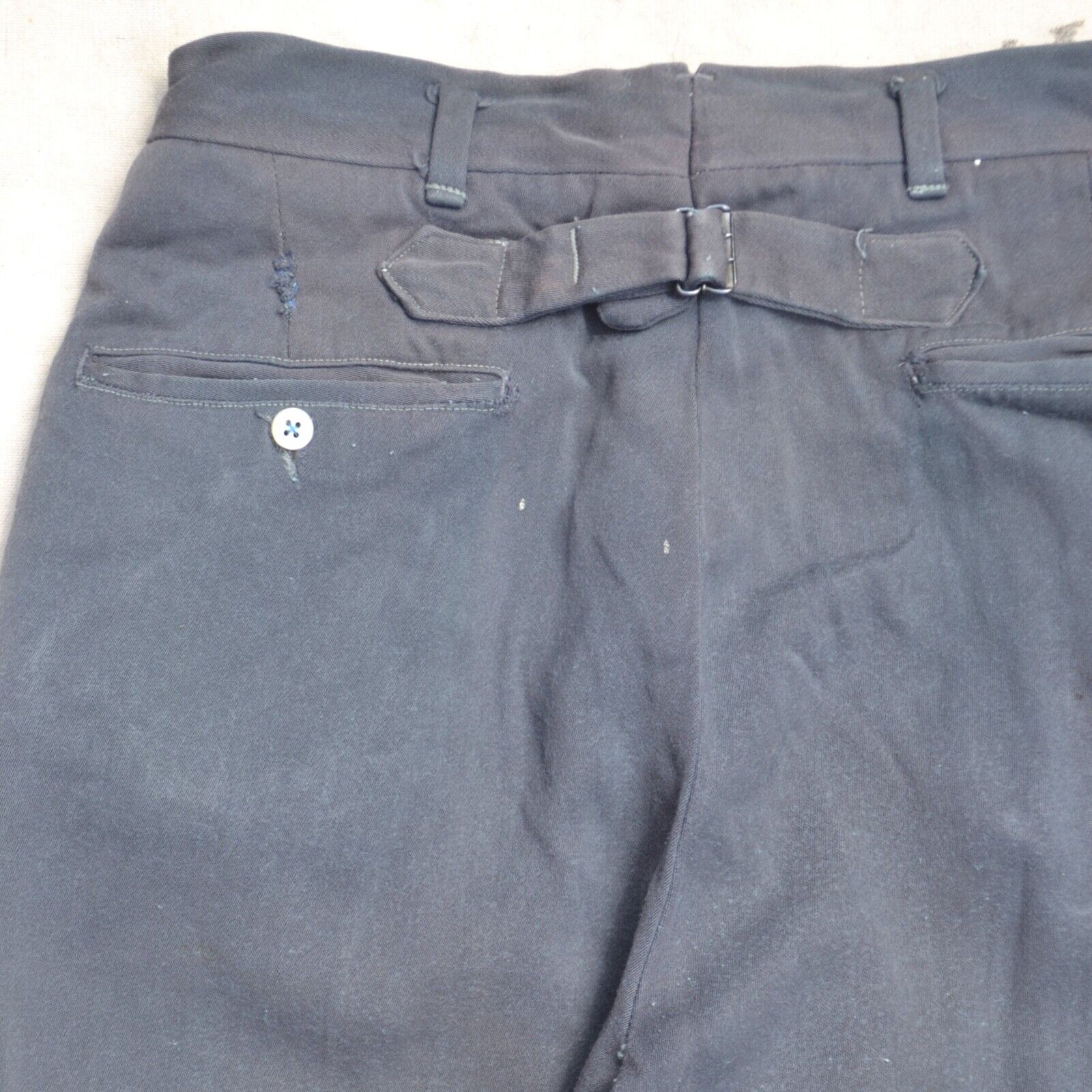 Vintage 1940s Rayon Gab Buckle Back Work Pants - image 7