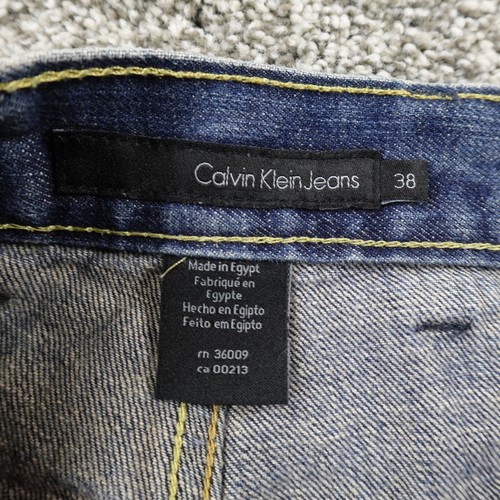 VTG Calvin Klein Jeans Mens 38X36 Dark Blue Denim Loose Wide Leg Baggy Skate Y2K - Picture 7 of 15