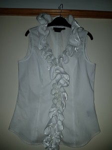 ruffle front sleeveless top