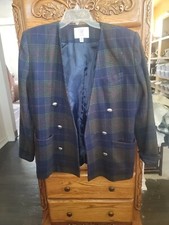 VTG Womens Pendleton Blackwatch Plaid Blazer Double Breasted SZ 10 Virgin Wool