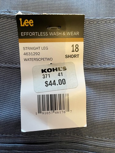 Women's Lee Relaxed Fit Straight-Leg Pants Size: 18 Short Light Blue Stretch NEW - Picture 2 of 7