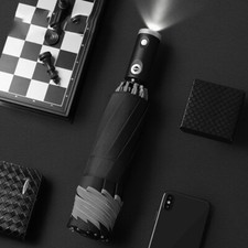 Automatic Umbrella With Reflective Stripe Reverse Umbrella Non-automatic Folding