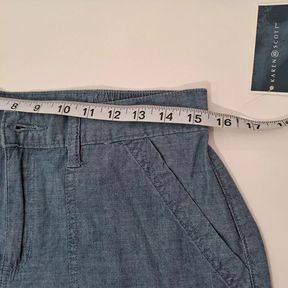 Karen Scott Women's Woven Short ks Chambray Color Blue Size 6 - Image 3 of 4