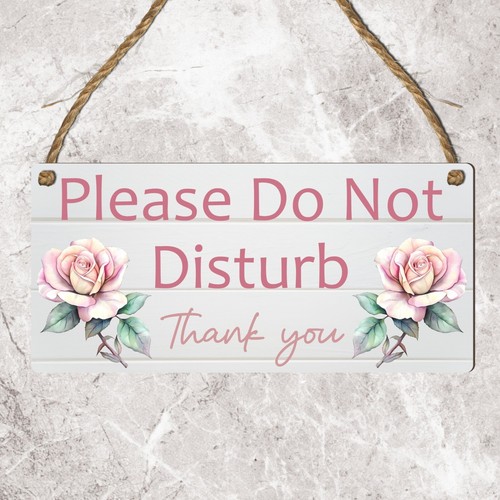 Please Do Not Disturb Sign Floral Wooden Plaque Door Office Spa Bedroom Gift - Picture 79 of 84