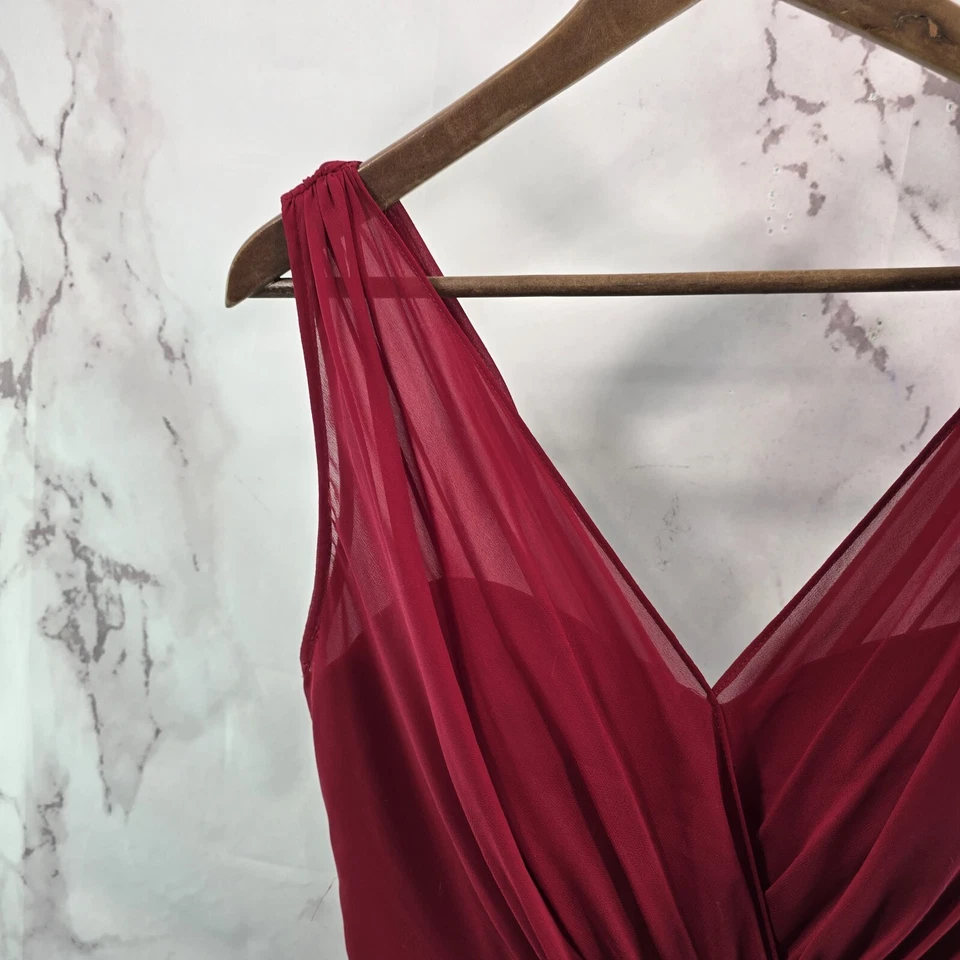 Vestido Jenny Yoo Mujer Pequeño 4 Rojo Mini Cuello en V Corto Formal Blusa Columpio Patinador Foto 2 de 4