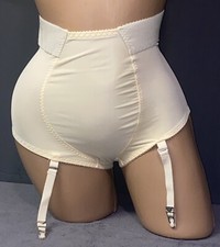Vintage Panty Girdle W Garters Frederick  s Of Hollywood SZ LG Soft Ivory P43