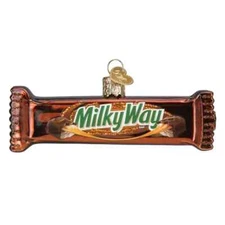 Old World Christmas MILKYWAY (32609) Candy Bar Glass Ornament w/ OWC Box