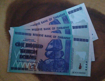 3pcs 100 Trillion Zimbabwean Dollar Non Currency Gift