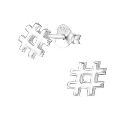 1 Paar Ohrstecker mit Hashtag Ohrringe aus 925 Sterling Silber - Bild 1 von 2