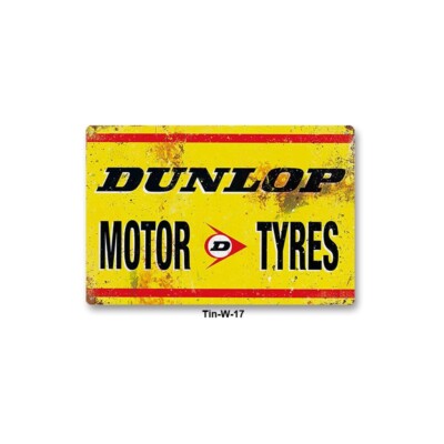 Retro Signage Tin Plate[DUNLOP MOTOR TYRES]  Size ·about 12 inches x 6  9481