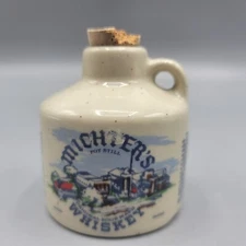 Vtg Miniature Michters Pot Still Whiskey Ceramic Jug Cork 2.5" Collectible EMPTY