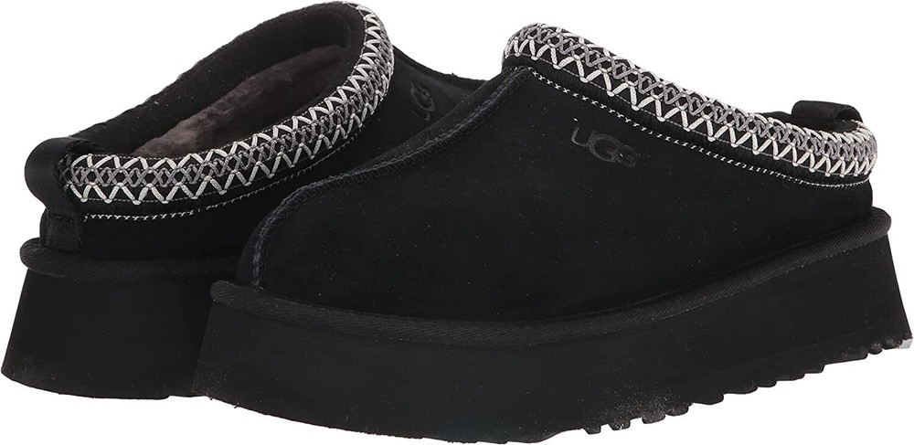 Women's Shoes UGG TAZZ Platform Suede Slippers 1122553 BLACK