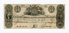 1829 $3 The Salem & Philadelphia Manufacturing Co. - Salem, NEW JERSEY Note