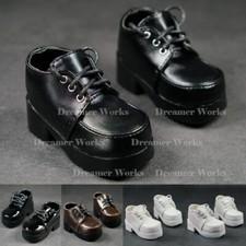 1/4MSD 1/3SD BJD Student Shoes PU Leather Doll Shoes Round Toe Lace Up 5 Colors