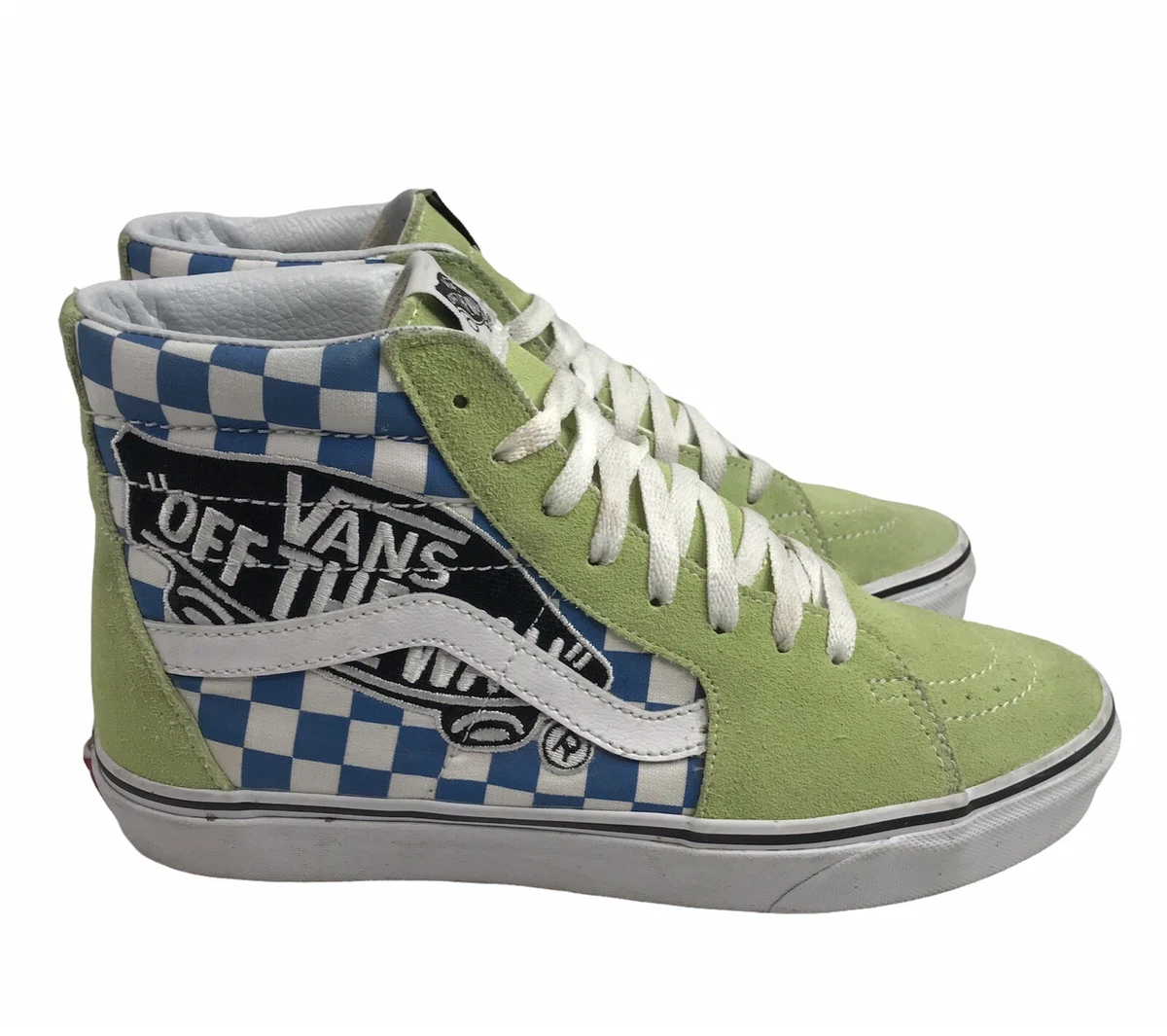 Vans Hi Patch Sharp Green Blue Checkered OTW 8 Womens Skate Shoes | eBay