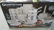 20 Piece Beige Speckle Nonstick Cookware Set Pots Pans and Bakeware Complete Set