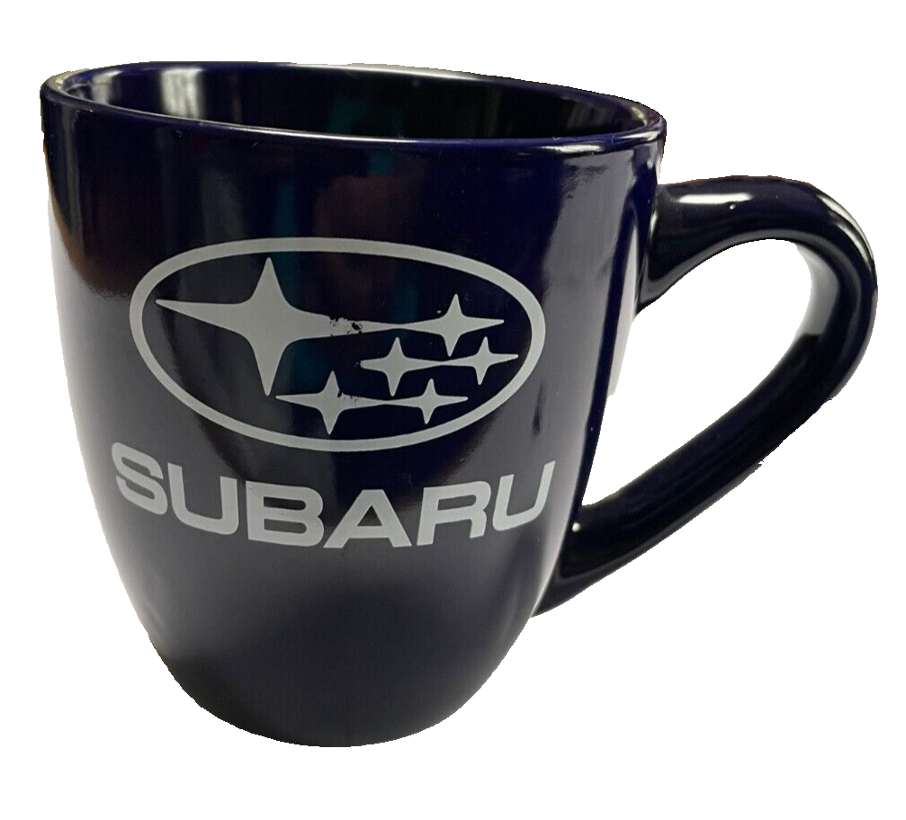 NEW Subaru Coffee Mug Cup Navy Blue Ceramic 14 oz Wrx Sti