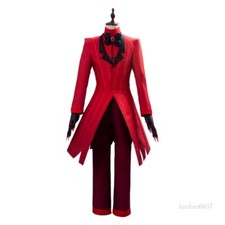 Anime Hazbin Hotel Alastor Cosplay Red Costume Halloween Props Full Set Adults