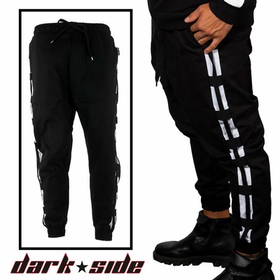 PANTALONI SPORTIVI UOMO neri SLIM FIT con elastico in vita e alla caviglia  S\u003eXXL | eBay