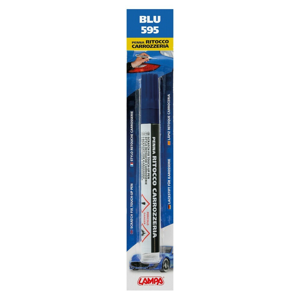 Penna ritocco carrozzeria con colore specifico - Blu - 595