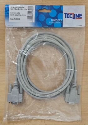 Tecline Verlängerungskabel 9pol. D-Sub Stecker / Buchse 3m