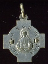 Vintage Catholic B Mater Pelletier with relic Religious Medal