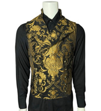 SHRINE Gothic Vampire Cavalier Vest Jacket Victorian Tapestry Goth Steampunk