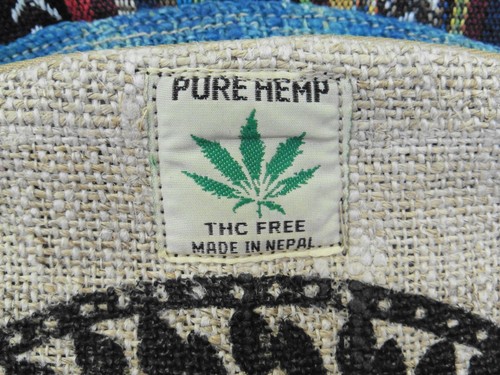 Hemp Backpack Large Nepalese Rucksack Tree of Life Print - Picture 4 of 9