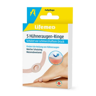 Lifemed 5 Hühneraugen-Ringe 6,5 cm x 1 cm hautfarben wasserabweisend weich - Bild 1 von 4