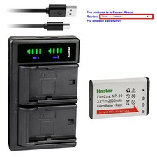 Kastar Battery LTD2 USB Charger for NP-90 CNP90  Casio Exilim EX-H20G EX-H20GBK